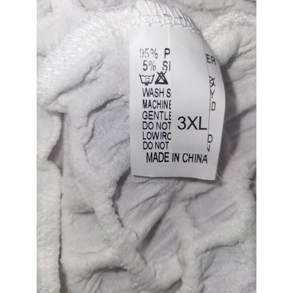 White Textured 2-Piece Set Short Sleeve Crop Top High-Waisted Shorts Stretch 3XL - Picture 4 of 8